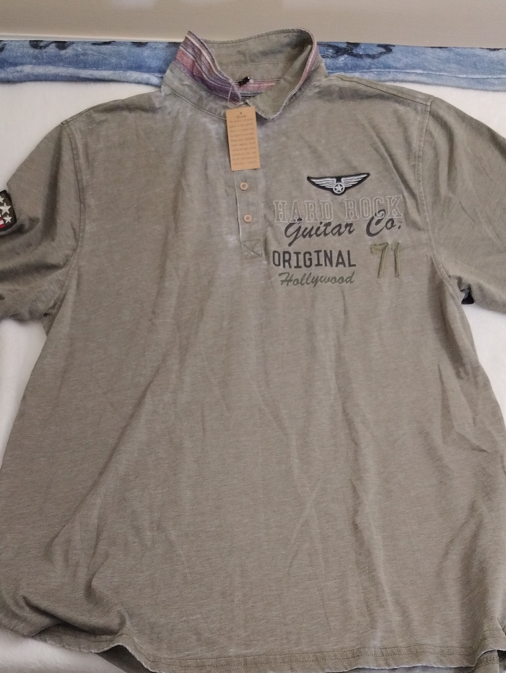 Hard Rock Hotel Guitar Military Polo Shirt Men's XXL NWT
